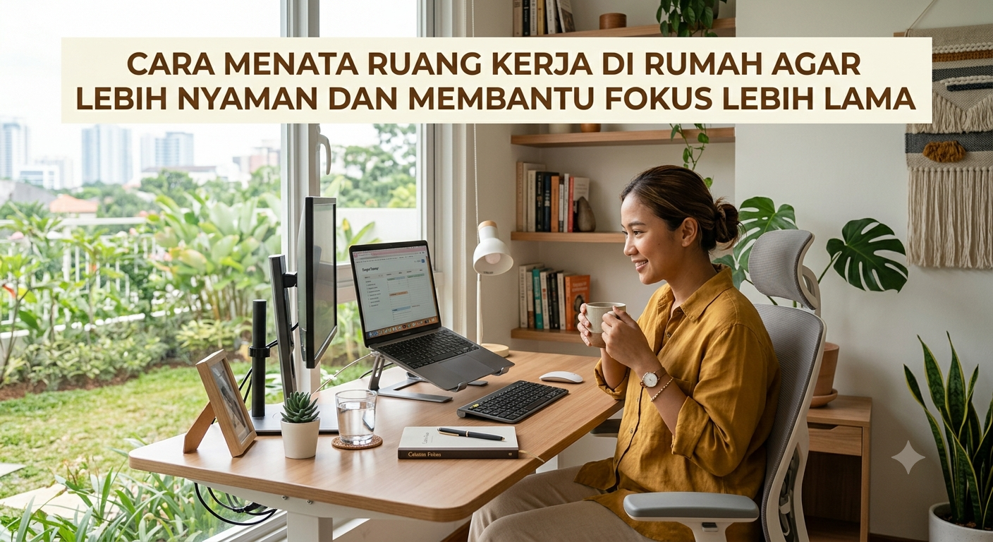 Cara Menata Ruang Kerja di Rumah agar Lebih Nyaman dan Membantu Fokus Lebih Lama